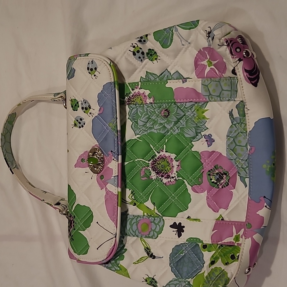 Vera Bradley sateen butterfly clutch purse